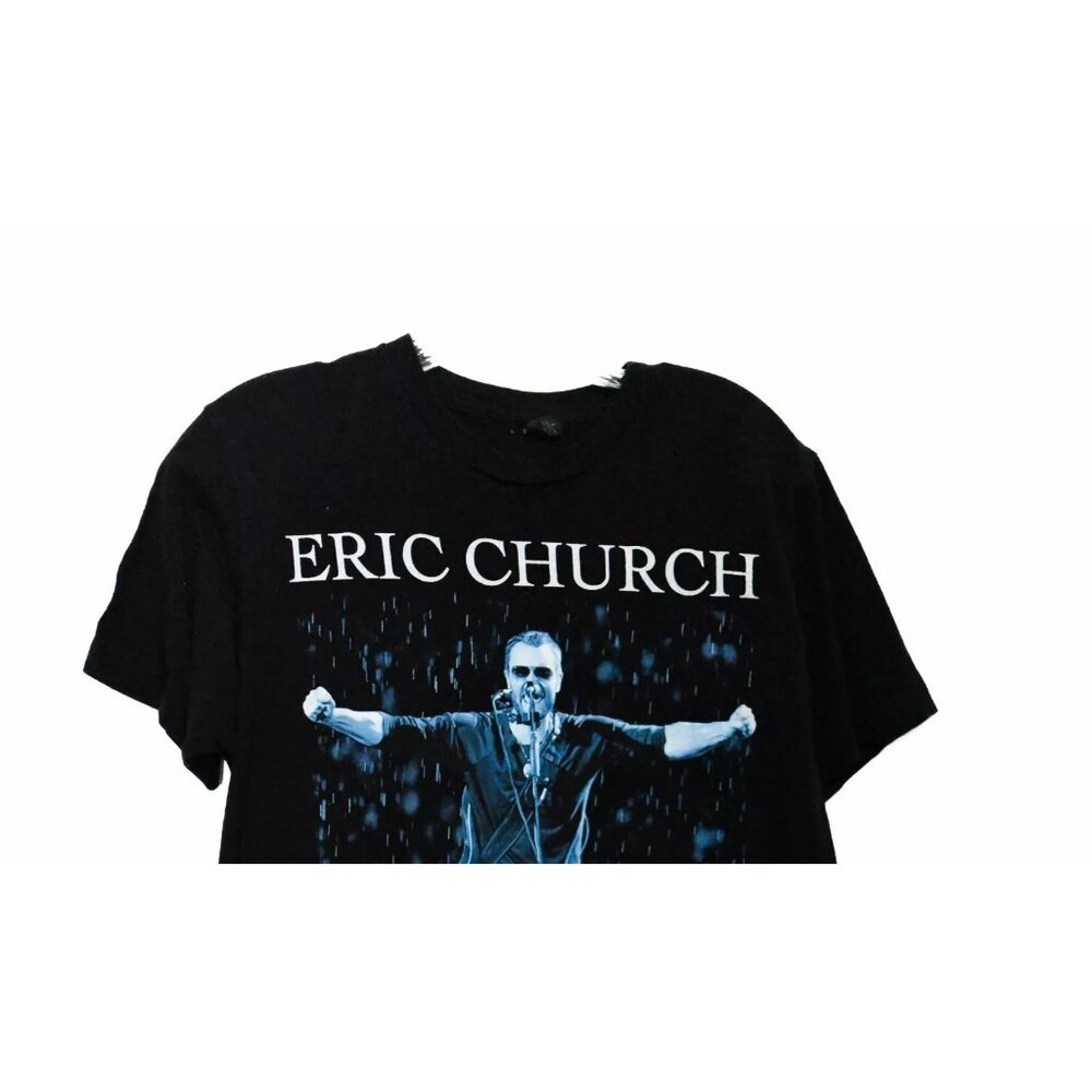 Eric Church Mens Black T-Shirt Graphic Print Pure Cotton Short Sleeve Size L